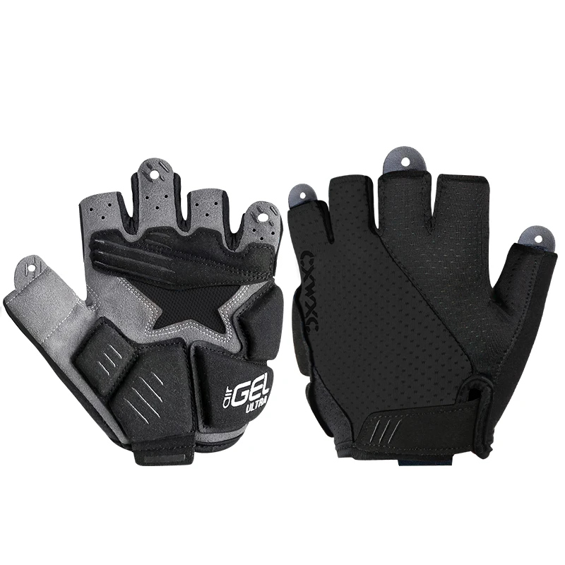 Fahrradhandschuhe mit halben Fingern, stoßfest, mit dickem GEL-Silikon, atmungsaktiv, rutschfest, für MTB, Rennrad, Radfahren, Schnellverschluss-Handschuhe