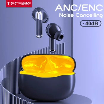 TECSIRE 무선 이어폰 Bluetooth ANC ENC 액티브 노이즈 캔슬링 터치 컨트롤 HiFi 스테레오 베이스 마이크로폰 