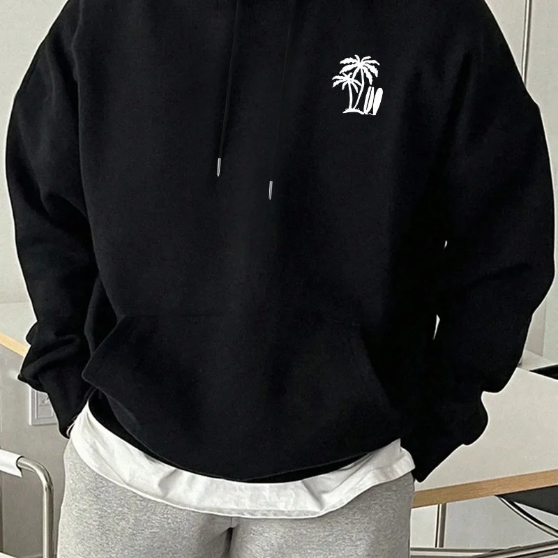 

Толстовка с принтом кокосовой пальмы, повседневная толстовка на шнурке для мужчин и женщин, зимняя и осенняя толстовка с капюшоном, повседневная толстовка с длинными рукавами