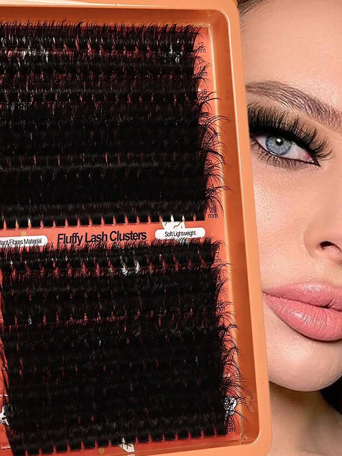Flauschige, zarte Wimperncluster, D-Curl, DIY-Wimpernverlängerung, natürlicher Look für Halloween – Detail 1