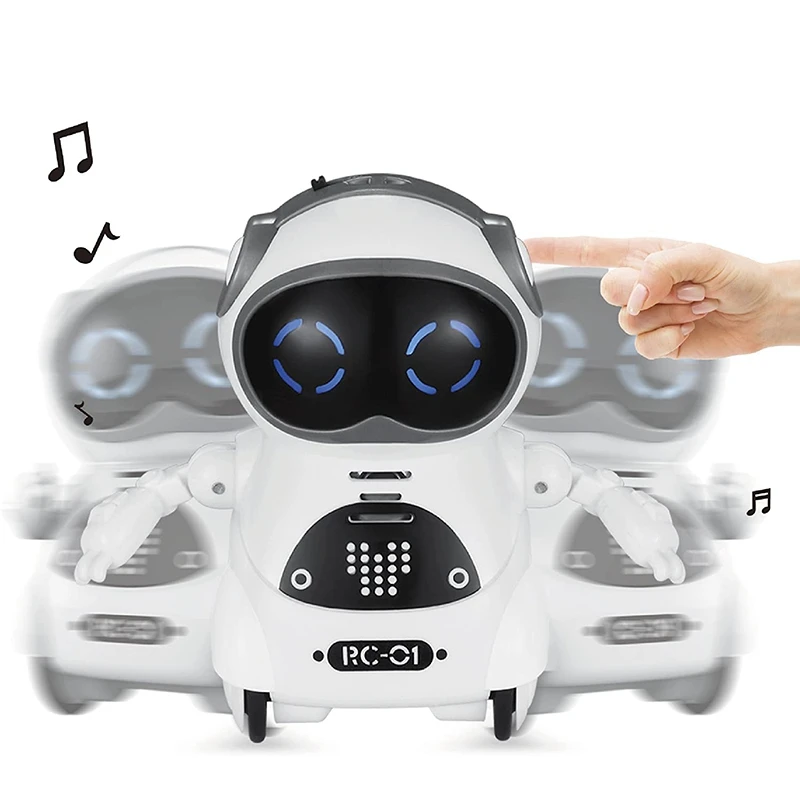 Mini RC Pocket Robot for Kids with Interactive Dialogue Conversation Voice Recognition Chat Record Singing& Dancing