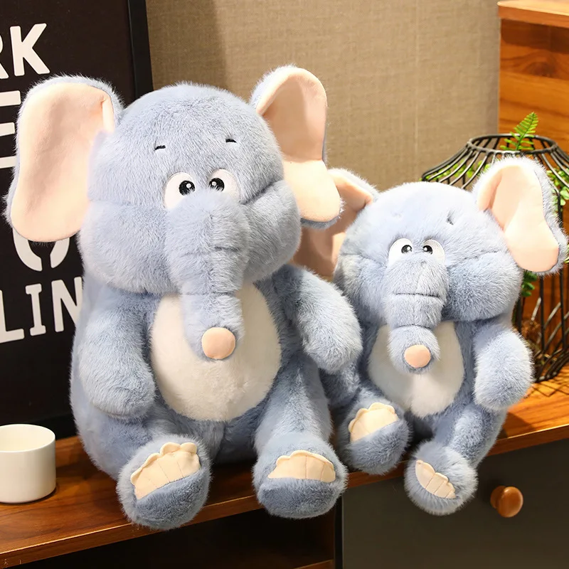 22/30/43cm Kawaii Blue Elephant Plush Toy Sit Up Blue Elephant Animal Plush Toy Throw Pillow Is The Best Gift For Children