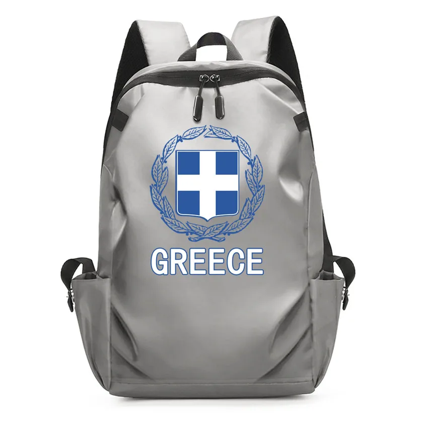 

Greece National Emblem Printed Men Laptop Backpacks Black High School Bags Teen College Girl Boy Backpack USB Charging