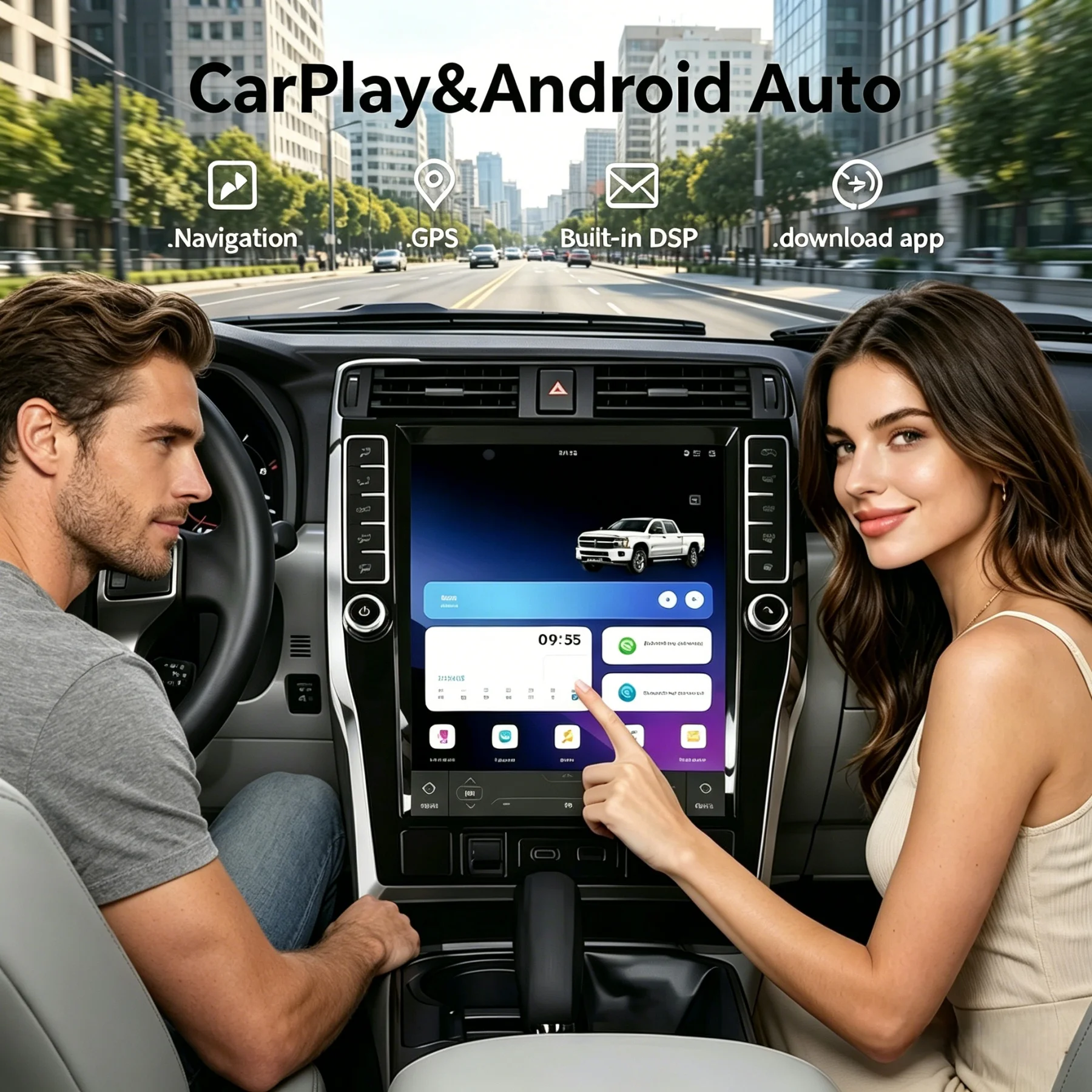 16.2 Inch LCD Touch Screen For Toyota 4Runner 2009-2023 CarPlay Android Car Radio Multimedia Player Stereo GPS Navigation Auto