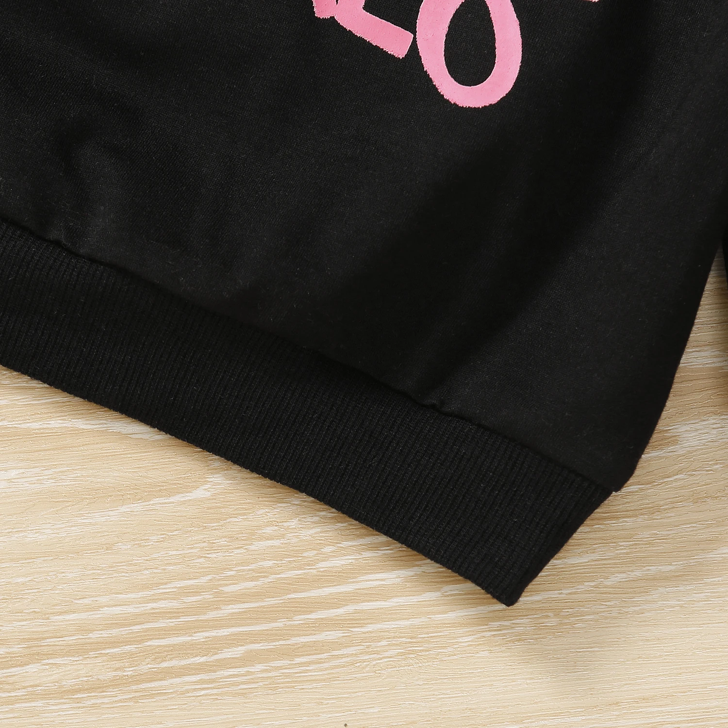 PatPat Toddler Girl Letter Print Casual Black Pullover Sweatshirt image 5