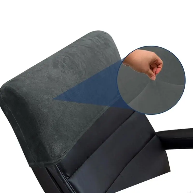Headrest Cover for Office Chair Plush Fabric High Back Chair Headrest Slipcover 55KF