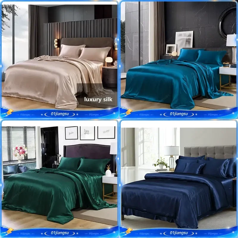 30MM 100% Mulberry Silk Duvet Cover Seamless Solid Dyed Bedding High Quality Custom Size Luxury Soft Hypoallergenic Home