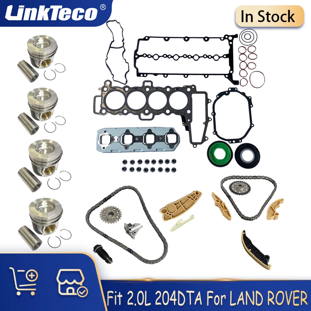 

Engine Full Gasket Kit Timing Piston Rings Fit 2.0 L DIESEL 204DTA for LAND ROVER RANGE DISCOVERY SPORT JAGUAR E-PACE XF XE 2.0L