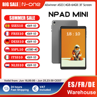 N-one Npad Mini Android 14 OS Tablet 8-inch 1280*800 IPS Screen 4GB+8GB Expansion RAM 64GB ROM WiFi 6 Bluetooth 5.2 Type-C  2025