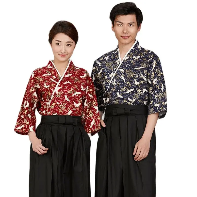 

male/female sushi clothing Japanese food service uniform pattern chef work cloth pick size
