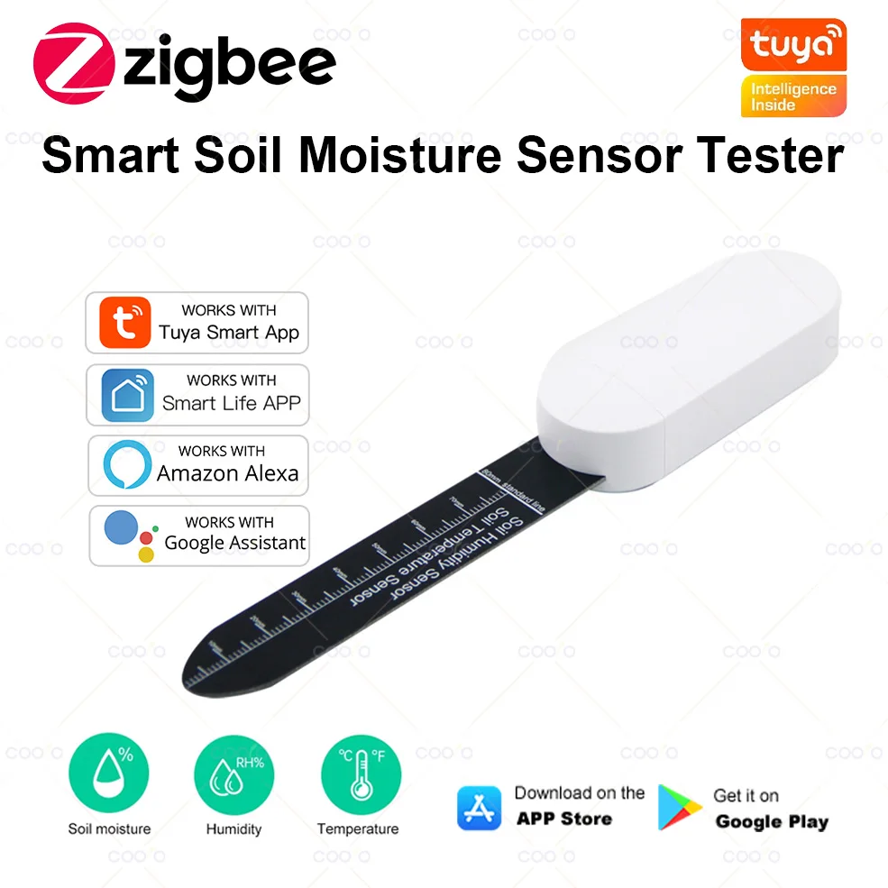 

Tuya Zigbee Soil Moisture Sensor Smart Monitor Plants Moisture Tester Flower Pot Soil Hygrometer Garden Planting Humidity Meter