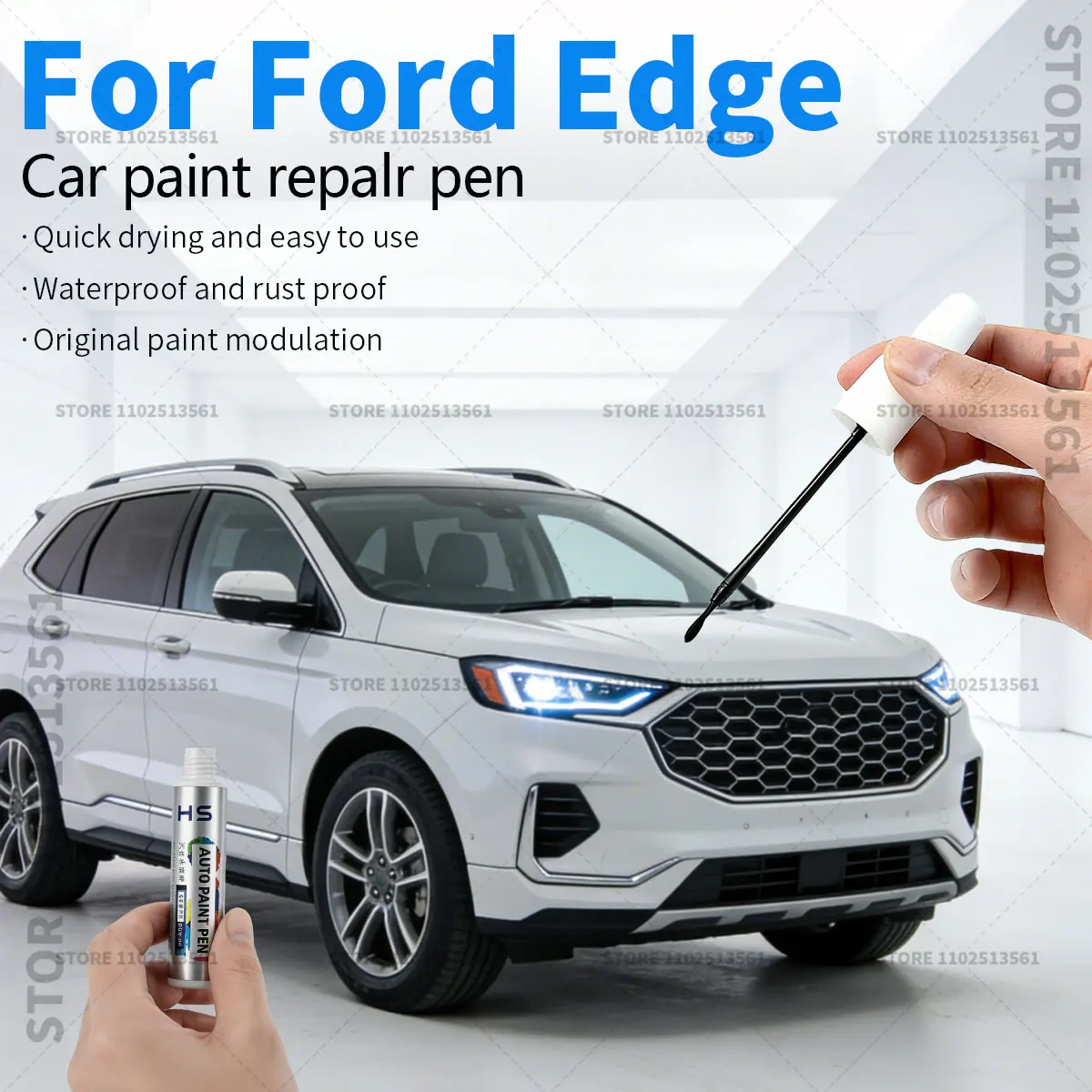 Car Paint Repair Pen Paint Scratch Repair Accessories For Ford Edge Black UM White AZ Blue B3 Gray M7 Silver JS Green L9 Red D4