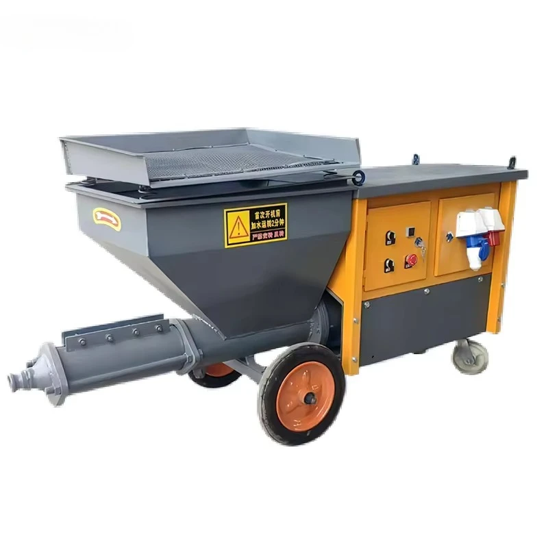 Mortar Spraying Machine Cement Sprayer Wall Plaster Diesel 12HP 100L Hopper with Mixer Automatic for Exterior Cement Rendering