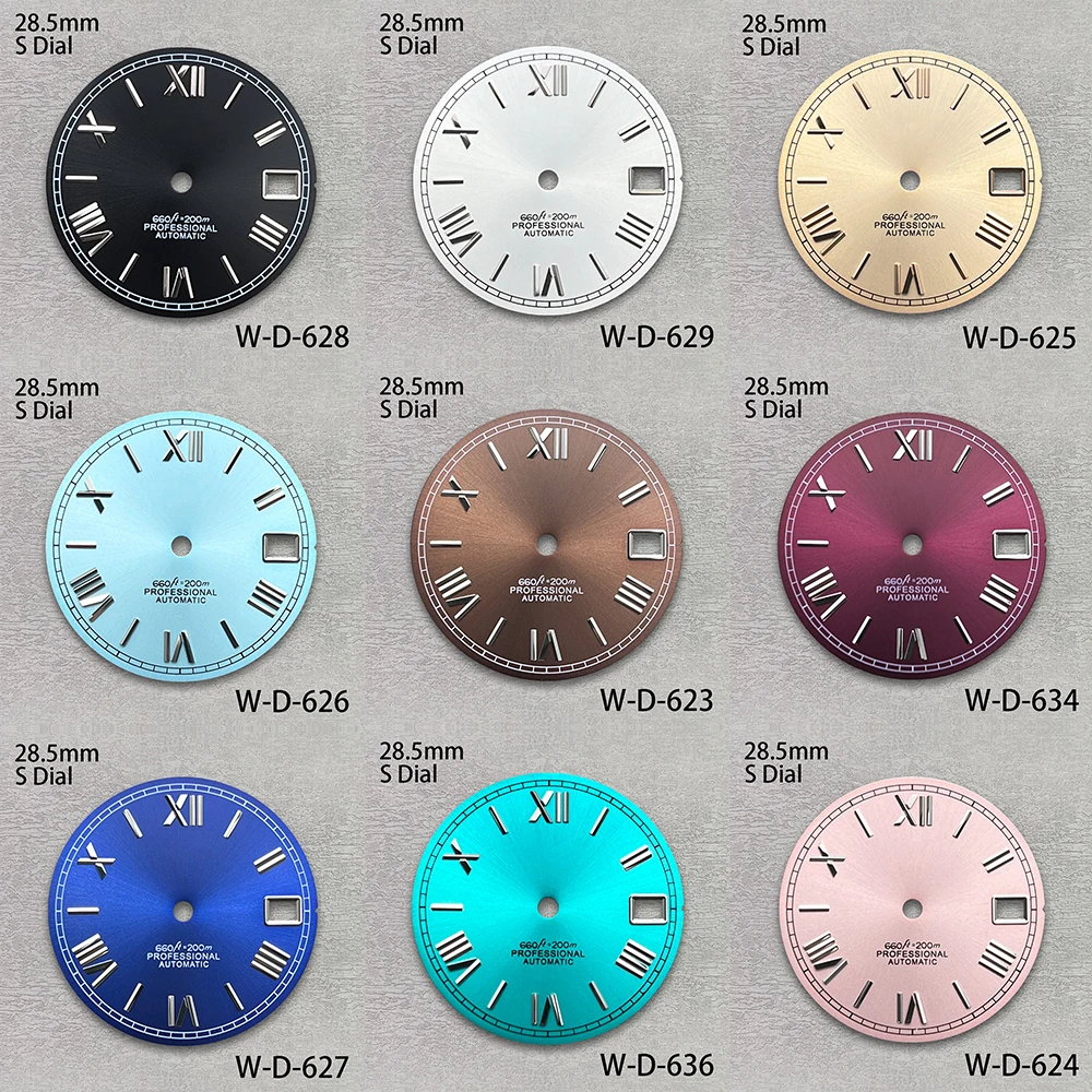 28.5mm S Logo Rome Sunray Dial Suitable For NH35/NH36/4R/7S Movement High-Quality Watch Modification Accessories