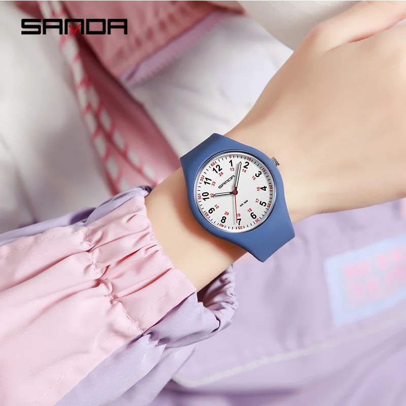 SANDA-Reloj de silicona para mujer y niño, pulsera de cuarzo con dibujos animados, regalo