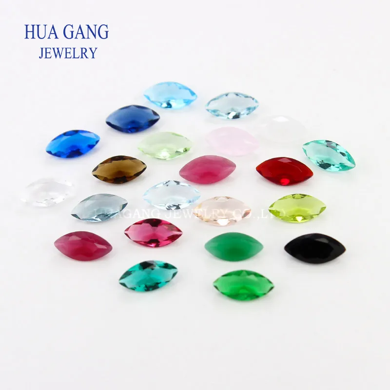 Glass Beads Multicolour Color Marquise Cut Shape Loose Glass Beads Synthetic Gems For Jewelry Wholesale