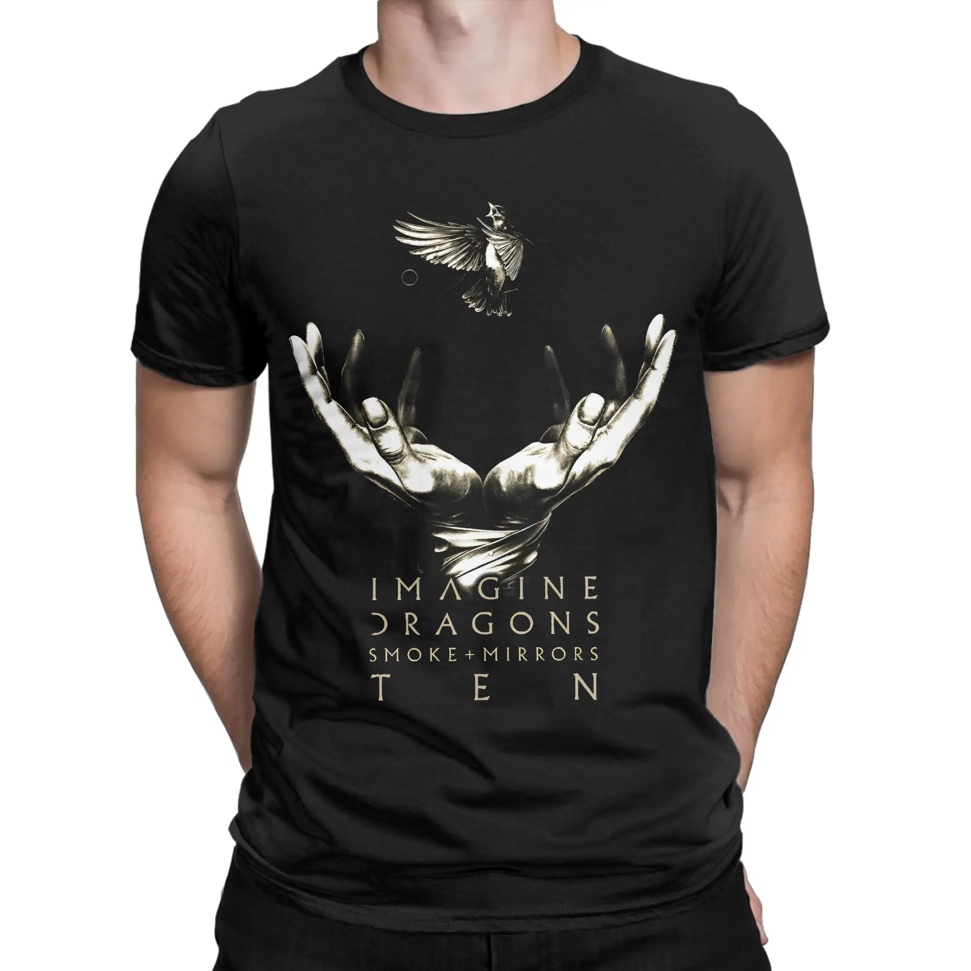 Imagine Dragons Reflections Fans Tour 2025 100 Camiseta de algodão para adultos verão vintage camisetas o-pescoço camisetas populares tops
