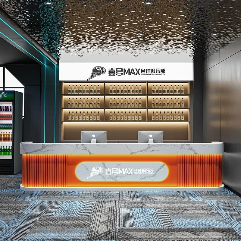 American Retro Reception Desk E-sports Hotel Beauty Salon Fitness Room Help Center Checkout Counter Pulpit Office Furniture