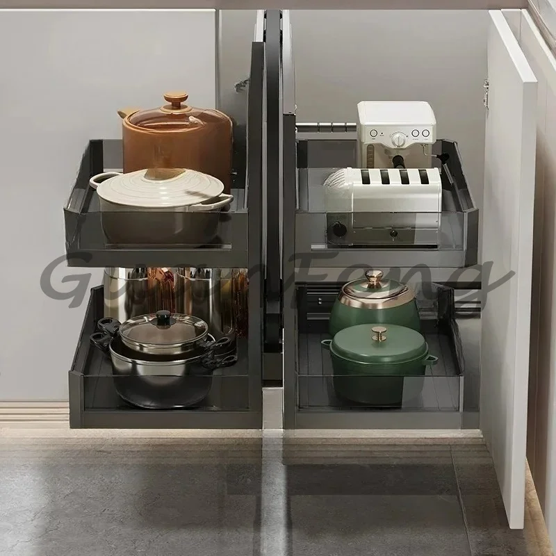 Aluminum alloy cabinet corner frame with damping buffer