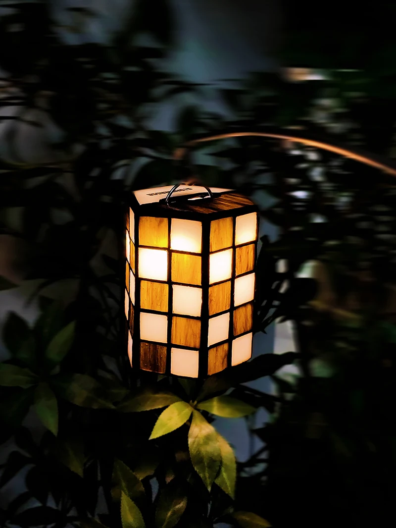 Black and White Plaid Patchwork Lampshade – Handcrafted Glass Campsite Light Shade Compatible with Goal Zero Lanterns