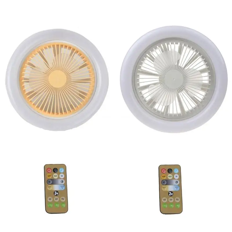 Ceiling Fan Lamp 3-Blade Modern for Smart E27 Lamp for Head Ceiling Fan 3-color Dropship