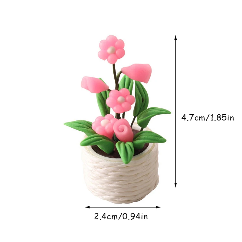 1:12 casa delle bambole in miniatura pianta in vaso vaso di fiori modello Bonsai per casa delle bambole Home Garden Decor bambini finta gioca giocattoli regalo