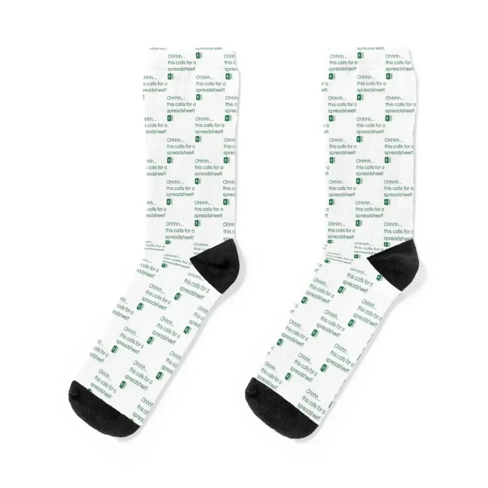 Excel - This calls for a spreadsheet Socks halloween gift floral Stockings Designer Man Socks Women's