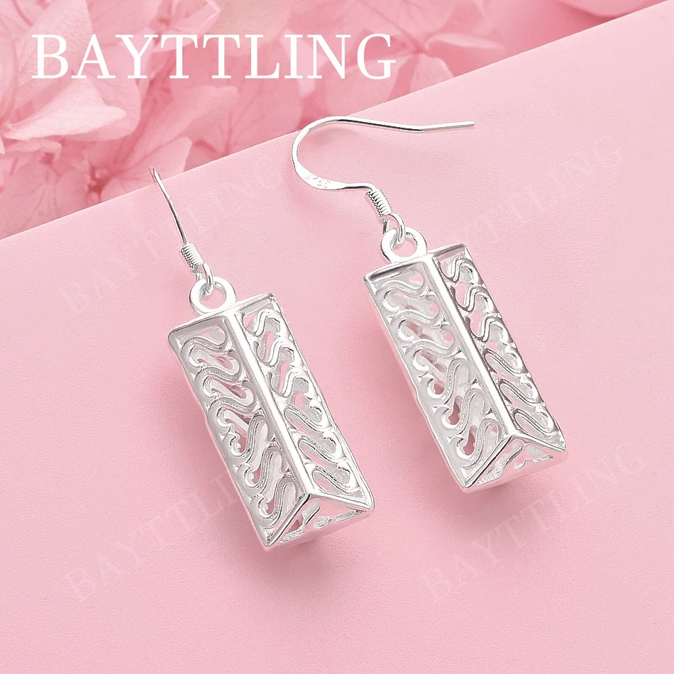 

Luxury 925 Sterling Silver Exquisite Geometric Earrings for Women, Fashionable Wedding Gift Jewelry Accessories