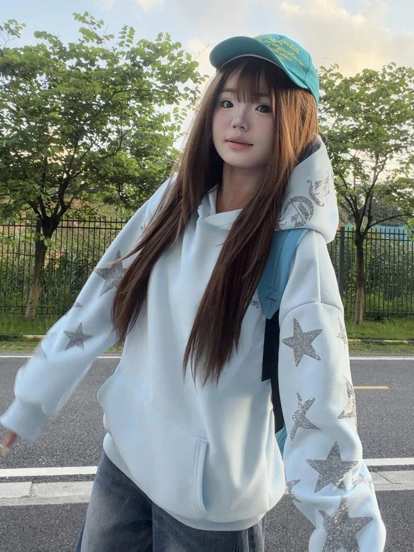 American Design Heavy Embellished Hoodie Women's Loose Slimming Top Fashionable Versatile Autumn New Style Diamond Decorated ...