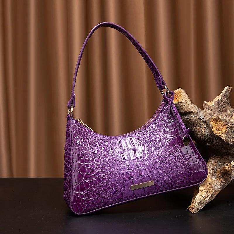 

Fashion PU Leather Bags for Women Alligator Pattern Armpit Handbag Female Small Underarm Messenger Bag Purse y2k itabag сумка