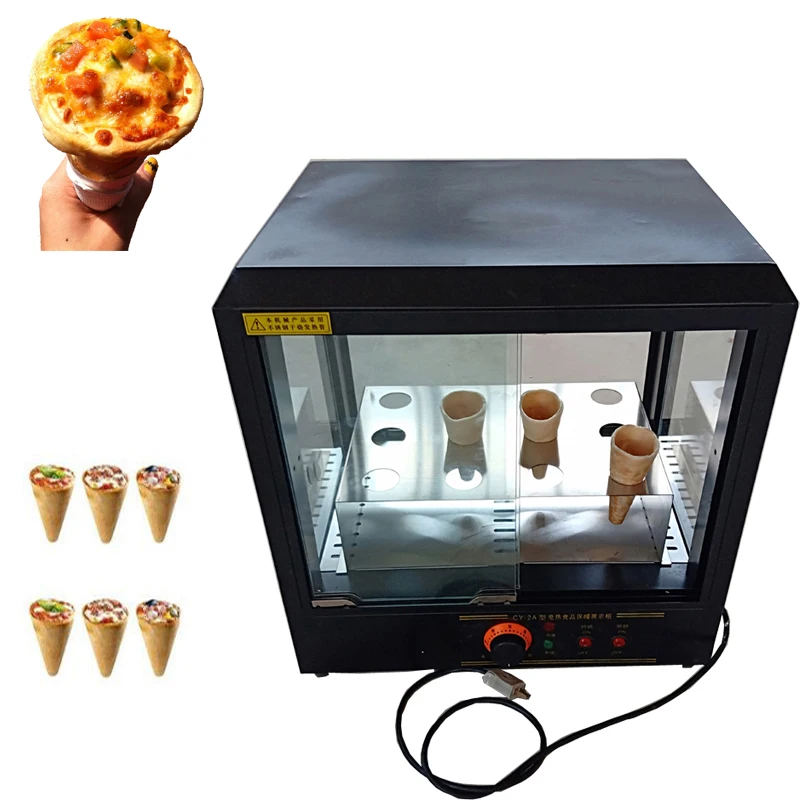 Whole Set Electric Big Power Commercial Pizza Cone Machine 110v / 220v Rotate Pizza Oven Machine And Display Warmer Cabinet