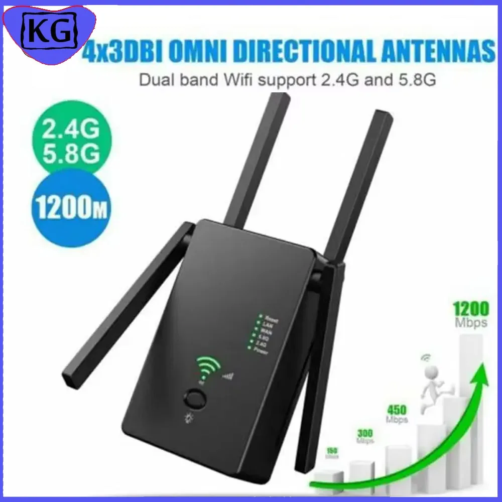 Wi-Fi range extender outdoor without cable Wifi signal repeater 1200Mbps 5.8GHz&2.4GHz Router Booster Through Wall AP Model