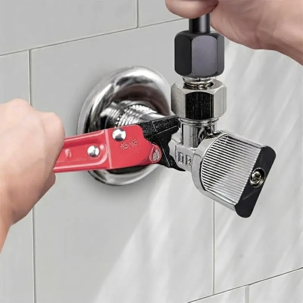 High-Carbon Steel Pipe Wrench for Plumbing Repair Professional Plumbers 3/8 Inch Double End Stop Compression Tool Durable