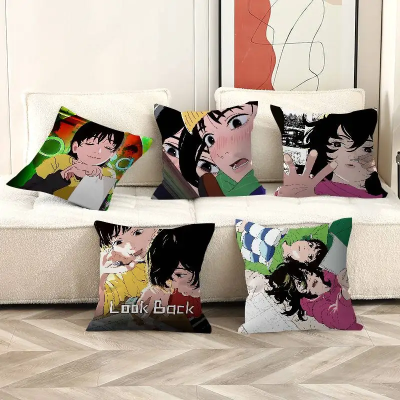 Anime Look Back Cushion Cover Car Throw Pillow Case For Sofa Car Christmas Gift 40x40cm 45x45cm