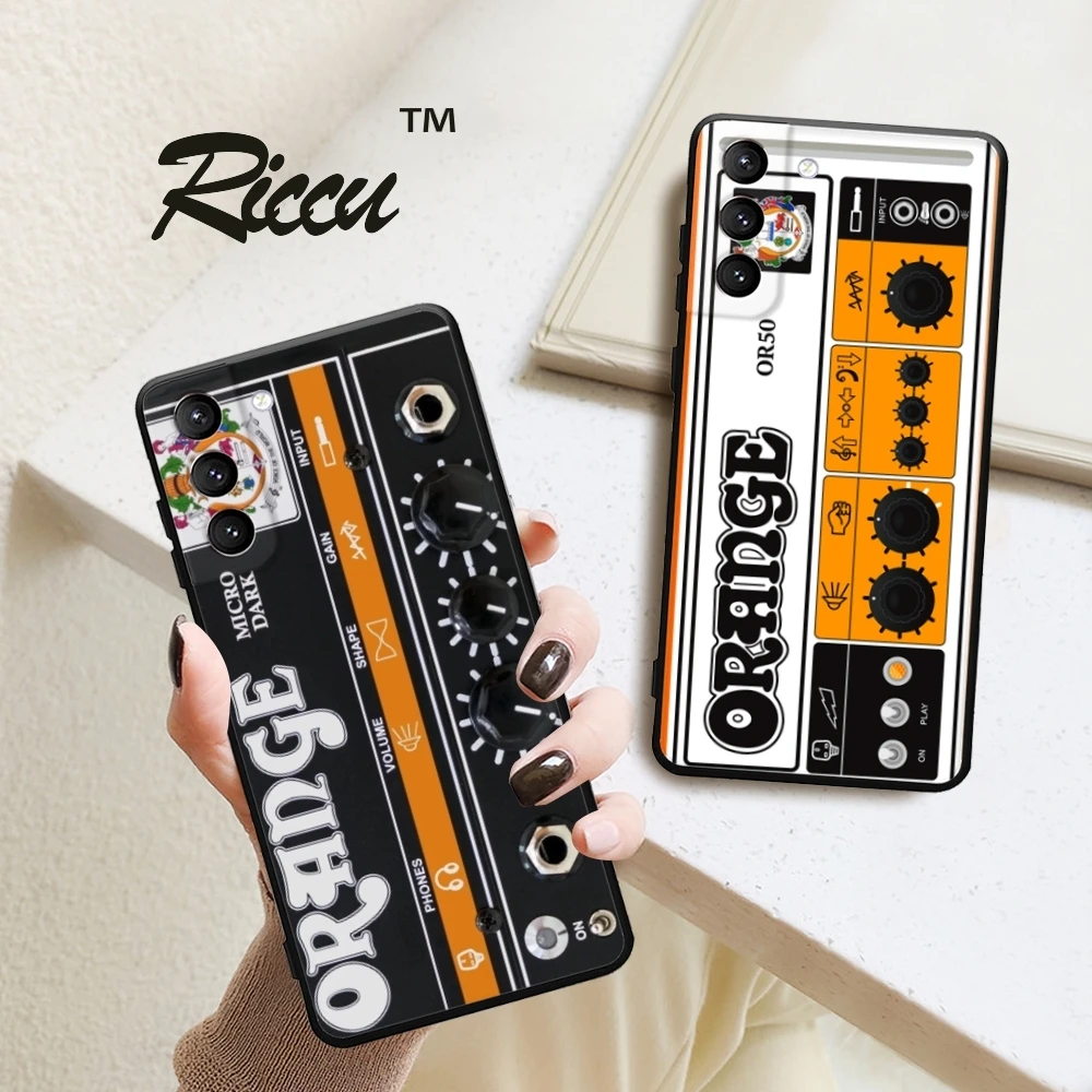 Orange Guitar Amp Phone Case For Samsung Galaxy S26 Ultra S25 FE S24 S23 S22 Plus S25 Edge S21 Black TUP Phone Case