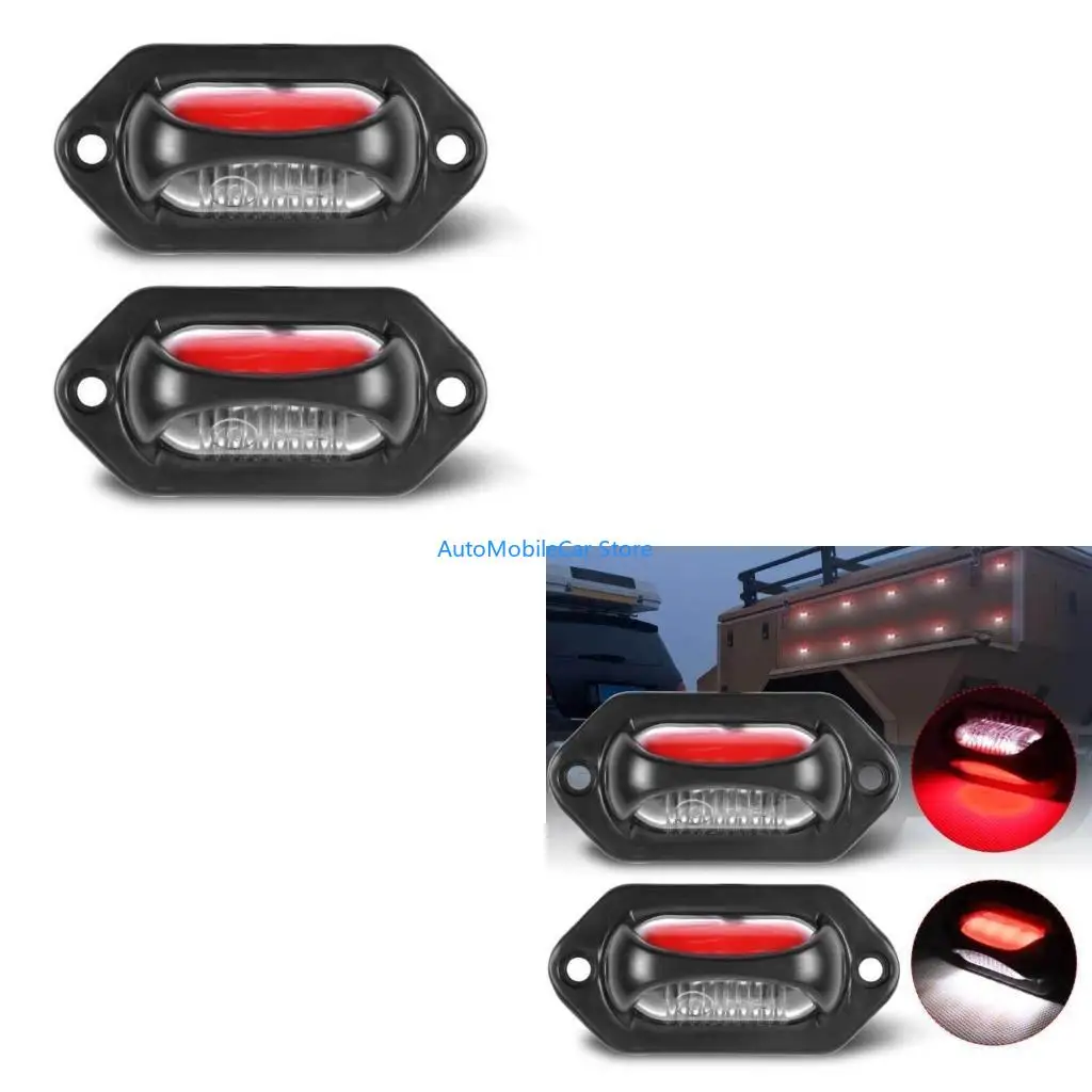 

G8TE 2Pcs Waterproof 12V 24V Car License Number Plate Light Universal Rear Tail Light