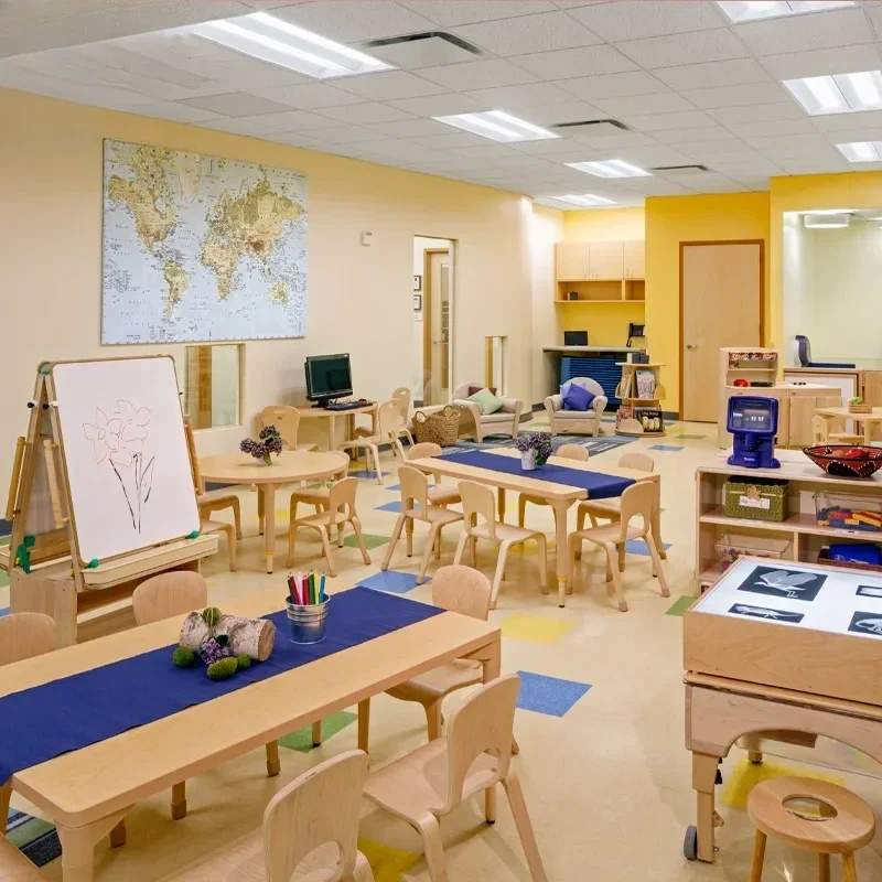 Classroom furniture Wooden tables and chairs Sets Kindergarten and bedroom daycare supplies