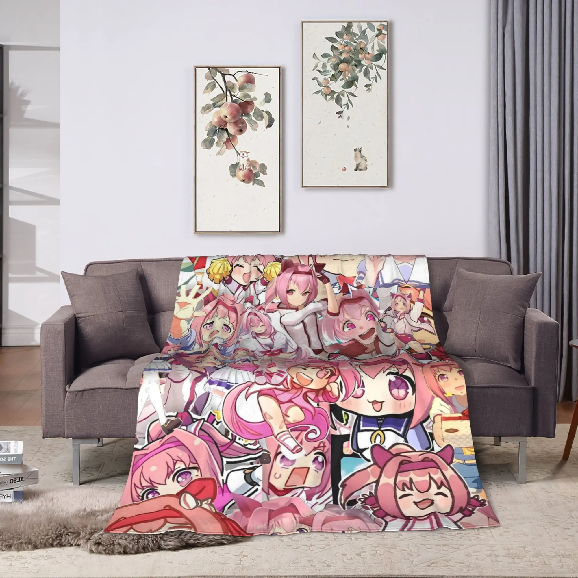 Umamusume Pretty Derby Haru Urara Warm Soft Blanket Airplane Travel Plush Throw Blanket Bedroom Flannel Bedspread Sofa Bed Cover