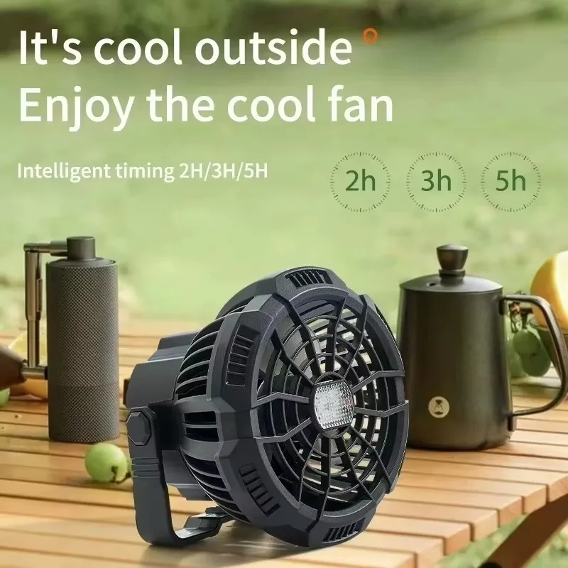 FirmHome StoreUSB Desktop/Hanging Multi-purpose Small Fan Portable Small Camping Fan With LED Light Remote Tent Ceiling Air Cool