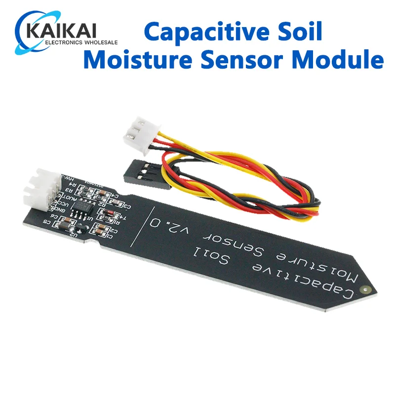 Capacitive Soil Moisture Sensor Module Not Easy to Corrode Wide Voltage Wire 3.3~5.5V Corrosion Resistant W/ Gravity for Arduino