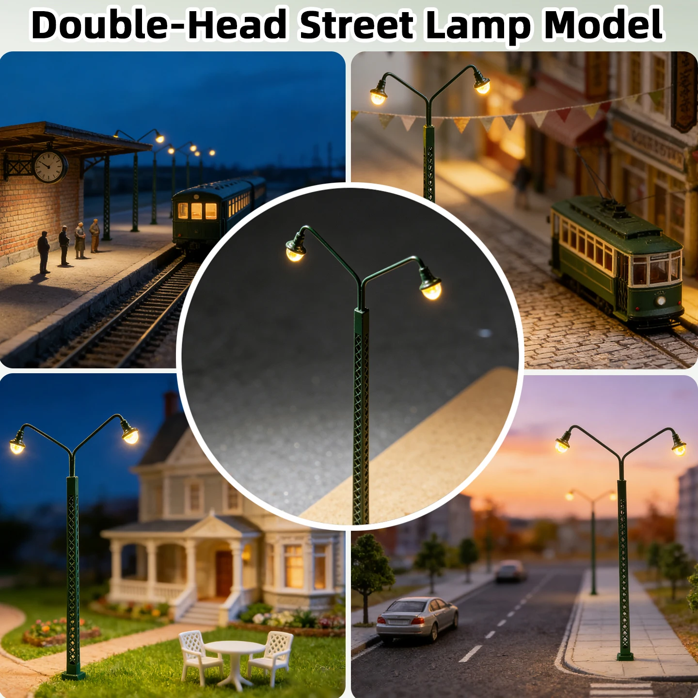 

2pcs 3V Miniature Railway Train Lamp HO Lattice Mast Signal Light for 1:87 Gauge Railroad Layout/Diy Modeling Landscape/Diorama