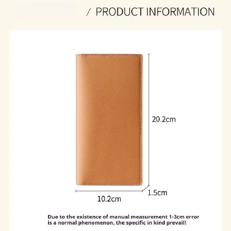 Men's Vintage Genuine Leather Long Wallets for Checkbook Credit Card Holder Purse Thin Minimalist Bifold Design Man Wallet