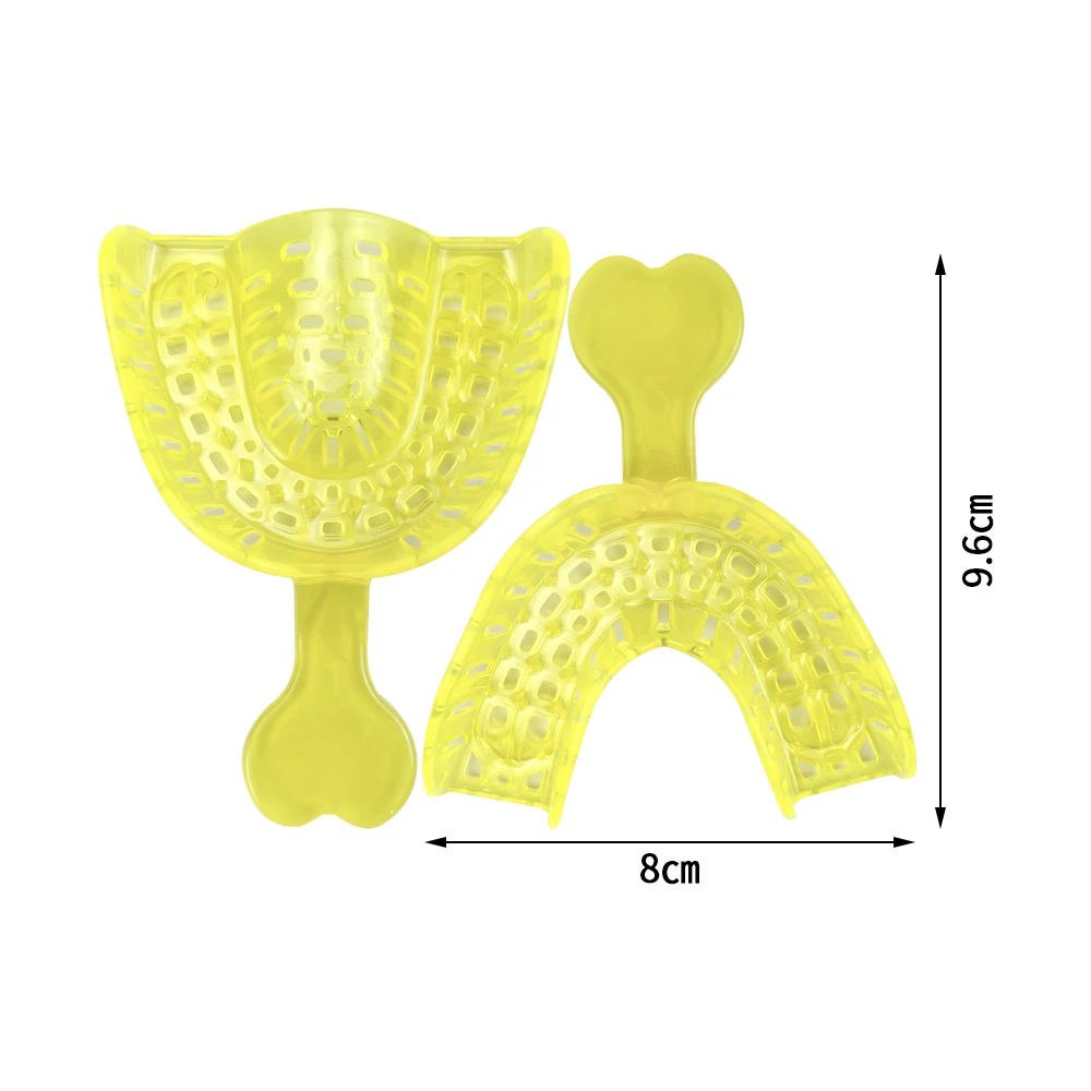 Bandeja de impresión Dental para adultos y niños, soportes de plástico para dientes, materiales de odontología, accesorio de higiene bucal, 5