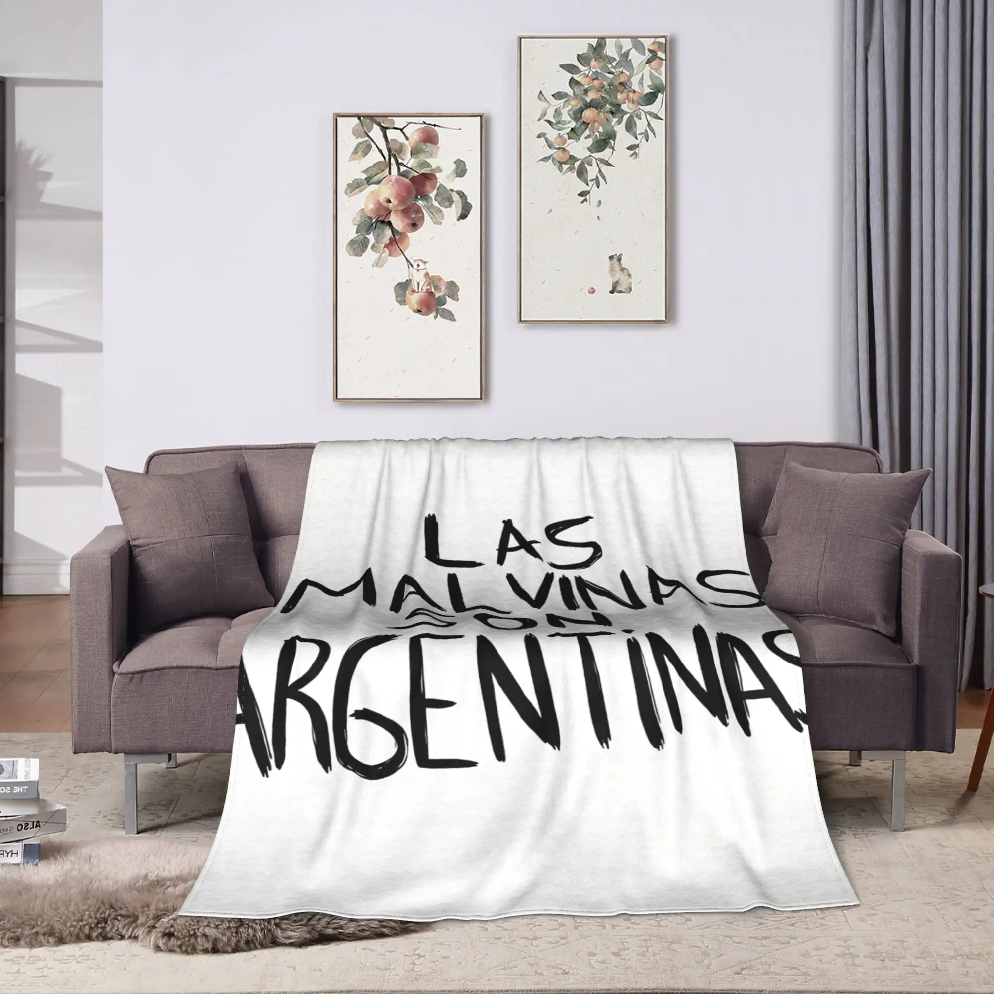 Las Malvinas Son Argentinas Warm Soft Blanket  Camping Plush Throw Blanket Comfortable Bedroom Flannel Bedspread Sofa Bed Cover
