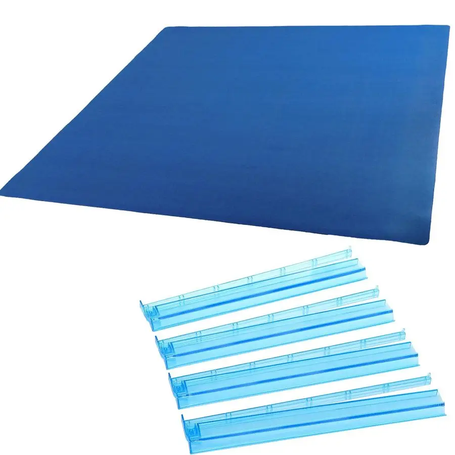 

Mat with 3 Free Dice and Carrying Bag, 35 L x 35 W Rubber Anti Slip Large Game Mat Blue, Mah Jongg AllinOne Tile Rack amp Pusher