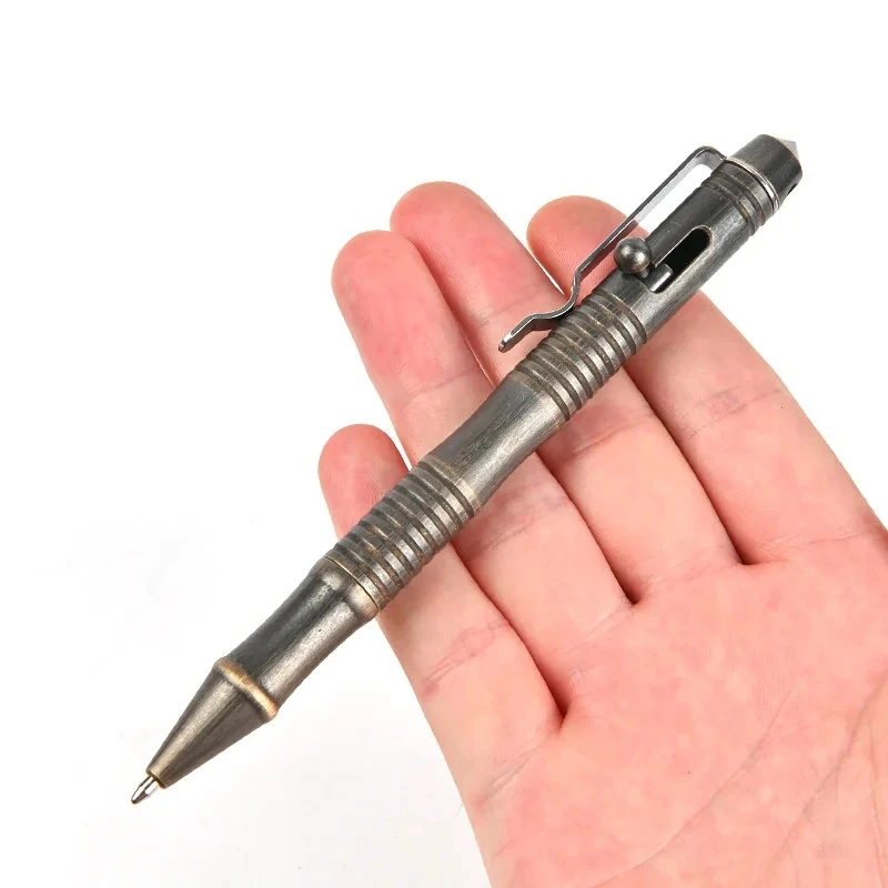 Tactical Pen Bolt High Quality Brass Self-Defense For Outdoor Camp EDC Tool Gift Box Switch Ball Point Writing Pen