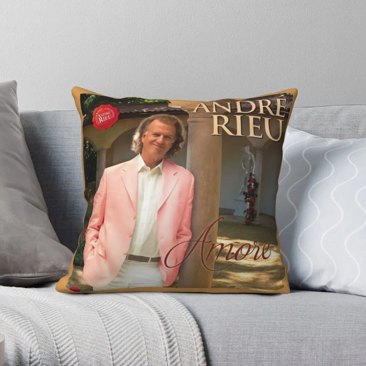 

Квадратная наволочка с узором из полиэстера и льна