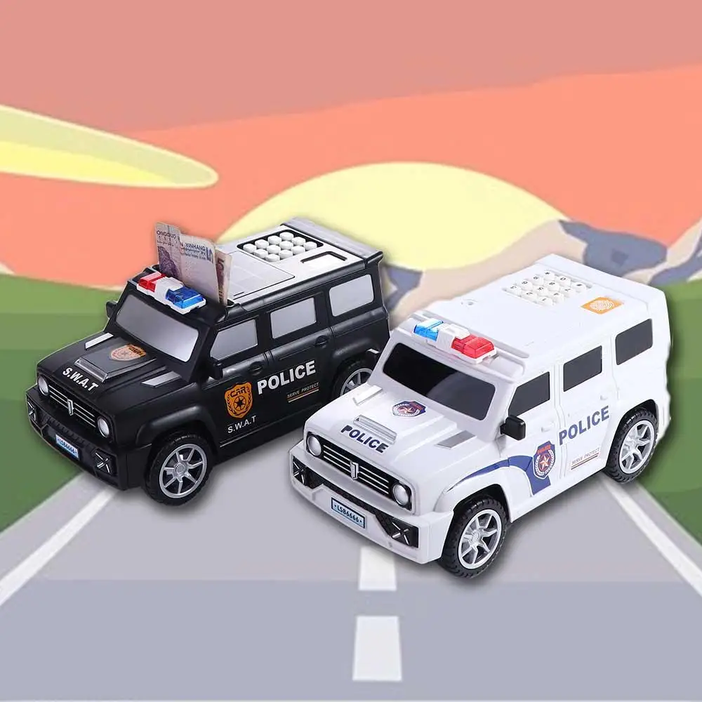 

Children Toys Fingerprint Password Cash Coin Can Save Money Money Saving Box Cash Box Car Model Piggy Bank Swat Car Model
