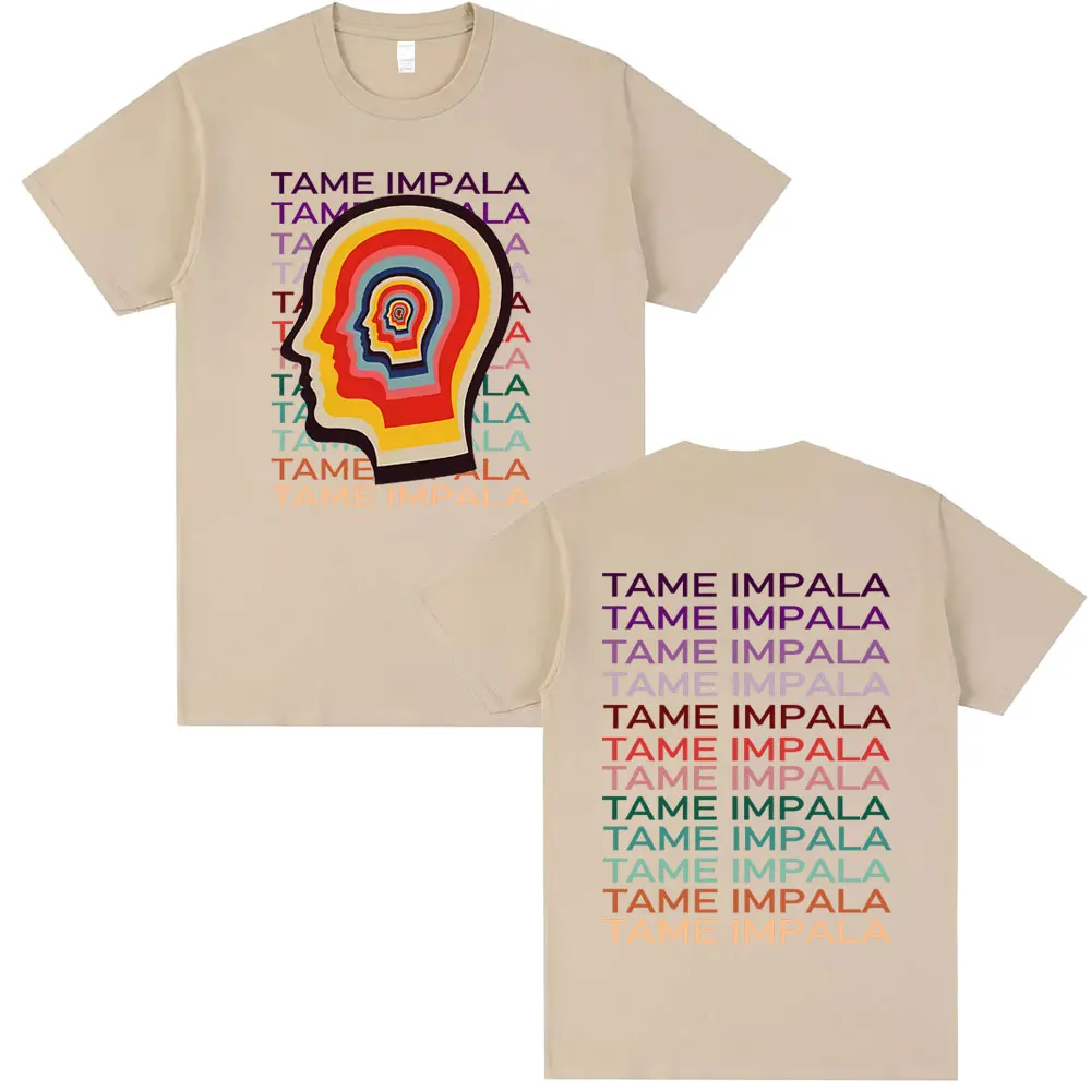Rock Band Tame Impala Logo Graphic T-shirt Men Women Casual Cotton Oversized Short Sleeve T Shirt Male Gothic Vintage Streetwear