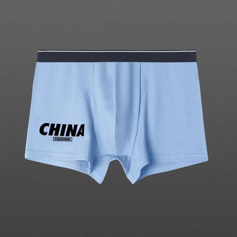 Men Boxer Mid-rise Men's Boxer With Patchwork Color Letter Print Design Elastic Waistband Comfortable Underwear Breathable